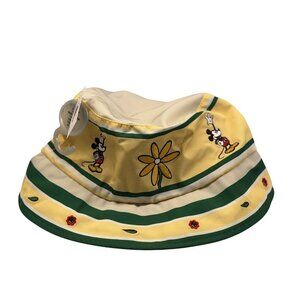 Disney Parks 2024 Mickey Garden Collection Bucket Hat Yellow Floral One Size NWT